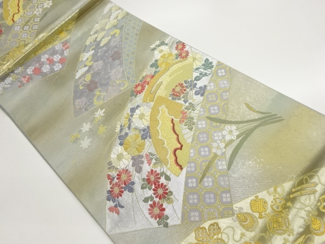 JAPANESE FUKURO OBI / WOVEN FOLDING FAN PATTERN